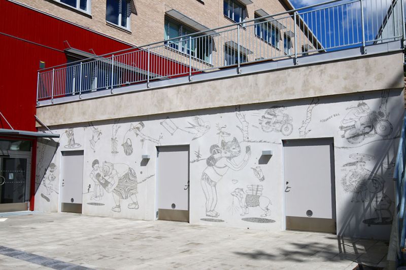 graphic concrete gothenburg park school