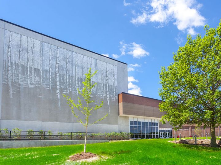 Graphic Concrete Performing Art Center at Murphysboro High School
